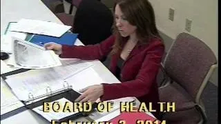 Board of Health meeting from February 3, 2014