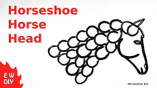 Horseshoe Horse Head.     How to make a horseshoe head using old horseshoes.