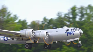 Boeing B-29 "Fifi" Closeup Takeoff, overhead break and landing! [4K Video]