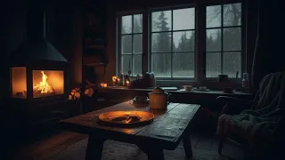 Cozy Ambience 🛌 Warm Up with Soothing Fireplace and Rain Sounds to Sleep, Study, Rest for 10 hours