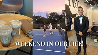Weekend in our life! Wedding suit shopping, gender reveal party, & pickleball!