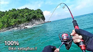 BIKIN VIRAL.!!! Mancing Casting Di Pinggiran Tebing Pulau Nusakambangan.