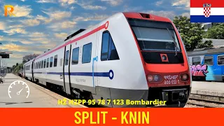 Cab ride Split - Knin - Croatian Railways - train drivers view 4K