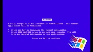 How to get BSoD (Blue screen of death) in Windows 95