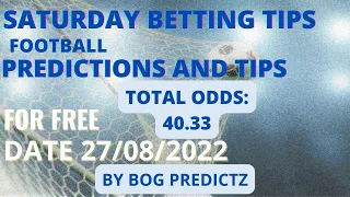 FOOTBALL PREDICTIONS TODAY 27/08/2022|SOCCER PREDICTIONS|BETTING TIPS,#betting@sports betting tips