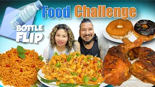 BOTTLE FLIP CHALLENGE 🍼😂 || FUNNY FOOD CHALLENGE ||  MS VLOG 😋🤤