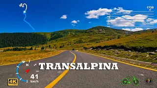 Descent Transalpina mountain road by bike