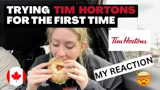 Trying Tim Hortons for the first time | My first reactions to Canadian Fast Food