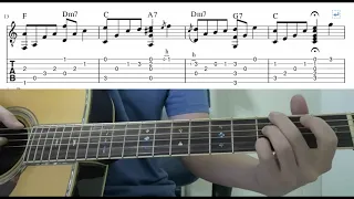 Over The Rainbow (Judy Garland) - Fingerstyle Guitar Playthrough Tutorial Lesson With Tabs