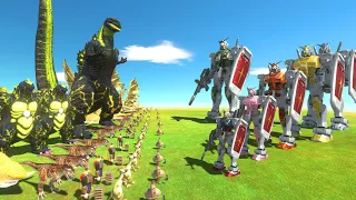 Gundam of Evolution VS Yellow Shin Godzilla - Animal Revolt Battle Simulator