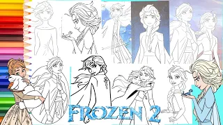 Coloring Disney Frozen 2 Elsa & Anna COMPILATION Pages - Congelados 2 páginas para colorear  凍結2色ページ