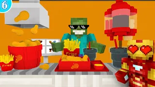 🍗  WORK AT FRIED CHICKEN PLACE - Minecraft Animation