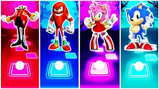 Eggman 🆚 Echidna 🆚 Amy 🆚 Sonic | Tiles Hop EDM RUSH 🎶 Who is better? 😜💫