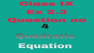 #Class 9th Chapter 2.3 Question no 4 Factorisation of Quadratic eq. Factors of cubic equations.