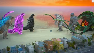 Godzilla, Shin Godzilla, Heisei Godzilla vs Mechagodzilla Team - GTA 5 Mods