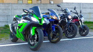 🔥Kawasaki ZX10-R with Yamaha MT-07 Yamaha TZR - Romet Pony | Angry People | Police | FAST RIDE🔥