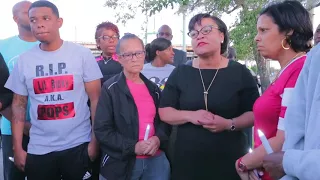 "We're killing us" Ashonta Wyatt states at vigil for Lil' Ricky Goins