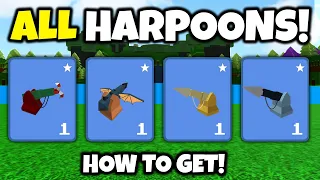 ALL HARPOON ITEMS!! (how to get) | Build a boat for Treasure ROBLOX