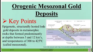 Key Points Orogenic Mesozonal Gold Deposits