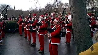 Bagpipes for Santa run, Edinburgh Scotland