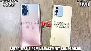 Vivo V23 vs Redmi Note 10 Pro Speed Test Comparison⚡RAM Management Test🔥BGMI🔥Redmi vs Vivo