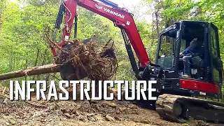 Excavating an 1800 foot trench in a Yanmar ViO55 // E132