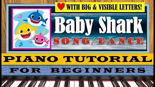 Baby Shark Song/Dance - EASY Piano Tutorial (for beginners) - PINKFONG