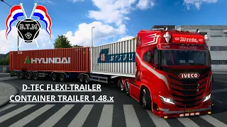 ets 2 WEEDA IVECO S WAY LA CASA DE PAPEL STANDALONE , D-TEC FLEXI-CONTAINER TRAILER D.T.M MODS