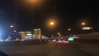 LasVegas Raiders Allegiant stadium at night.