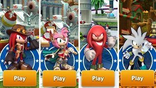 Treasure Hunter Knuckles VS Paladin Amy VS Movie Knuckles VS Silver Sonic I Sonic Dash