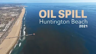 Flying over the Huntington Beach oil spill