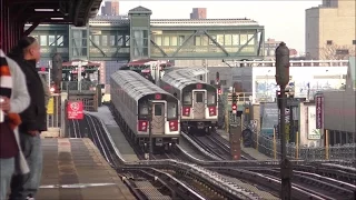 NYC Subway HD 60fps: One Hour of R188 7 Express & Local Train Service @ 90th Street–Elmhurst Avenue