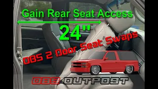 1988-1999 Chevy/GMC OBS Truck/SUV - Gain Rear Seat Access - GEN 4 Seat Modification - OBS Outpost