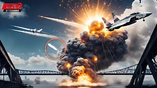 BIG Tragedy May 16, US Stealth Fighter Jet Destroys 300 Russian Armored Tanks on Crimean Bridge