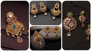 Latest antique gold pendant sets