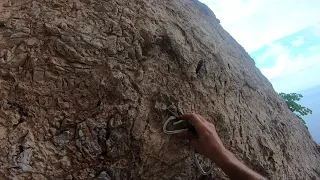 Kalymnos climbing at Ivory Tower, Route Aypa 6c (7+/8- UIAA)
