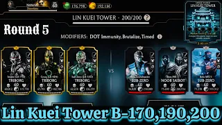 Lin Kuei Tower Boss Battle 200 & 170 , 190 Fight + Reward MK Mobile | Team Triborg