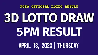 3D LOTTO RESULT 5PM Draw April 13, 2023 PCSO Swertres Lotto Result Today 2nd Draw afternoon