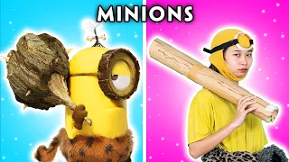 MINIONS FUNNIEST MOMENTS - MINIONS CARTOON IN REAL LIFE | MINIONS FUNNY ANIMATED PARODY | WOA PARODY