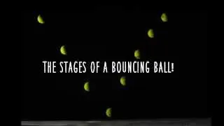 The stages of energy in a bouncing ball.