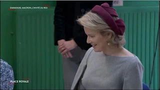 Visite de la Reine Mathilde et de Mme Macron à la Maisonnée à Ittre