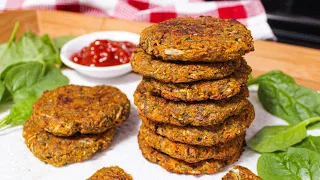 Baked Vegetable Patties Recipe (Vegan & Grain-free) | How to make Vegetable Patty | Zucchini Patties