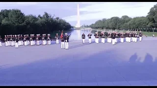 The Marine Corps Silent Drill Platoon performs at Lincoln Memorial