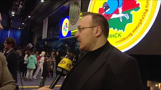 ОНТ берет интервью у Павла Баранова на открытом чемпионате Беларуси по самбо