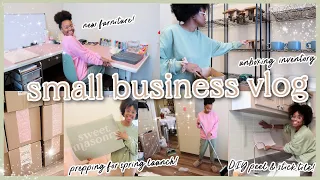 DREAM OFFICE MAKEOVER FOR MY SMALL BUSINESS PT.1| Decorating, Unboxing Inventory & DIY Project #vlog