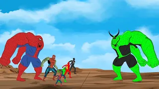 Evolution of Color BLUE HULK vs Team Spider-Man | SUPER HEROES MOVIE ANIMATION [HD]