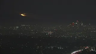 Halloween 'blue moon' shines over downtown LA