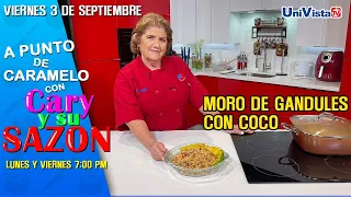 Sabroso Moro de Gandules con Coco a Punto de Caramelo en UniVista TV.