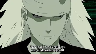 SASUKE E NARUTO VS MADARA LUTA COMPLETA DUBLADO - MADARA ATIVA SEU TSUKUYOMI INFINITO