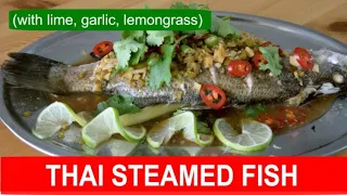 Thai steamed fish recipe with lime, garlic and lemongrass